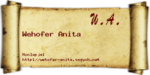 Wehofer Anita névjegykártya