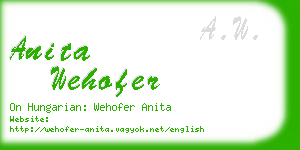anita wehofer business card